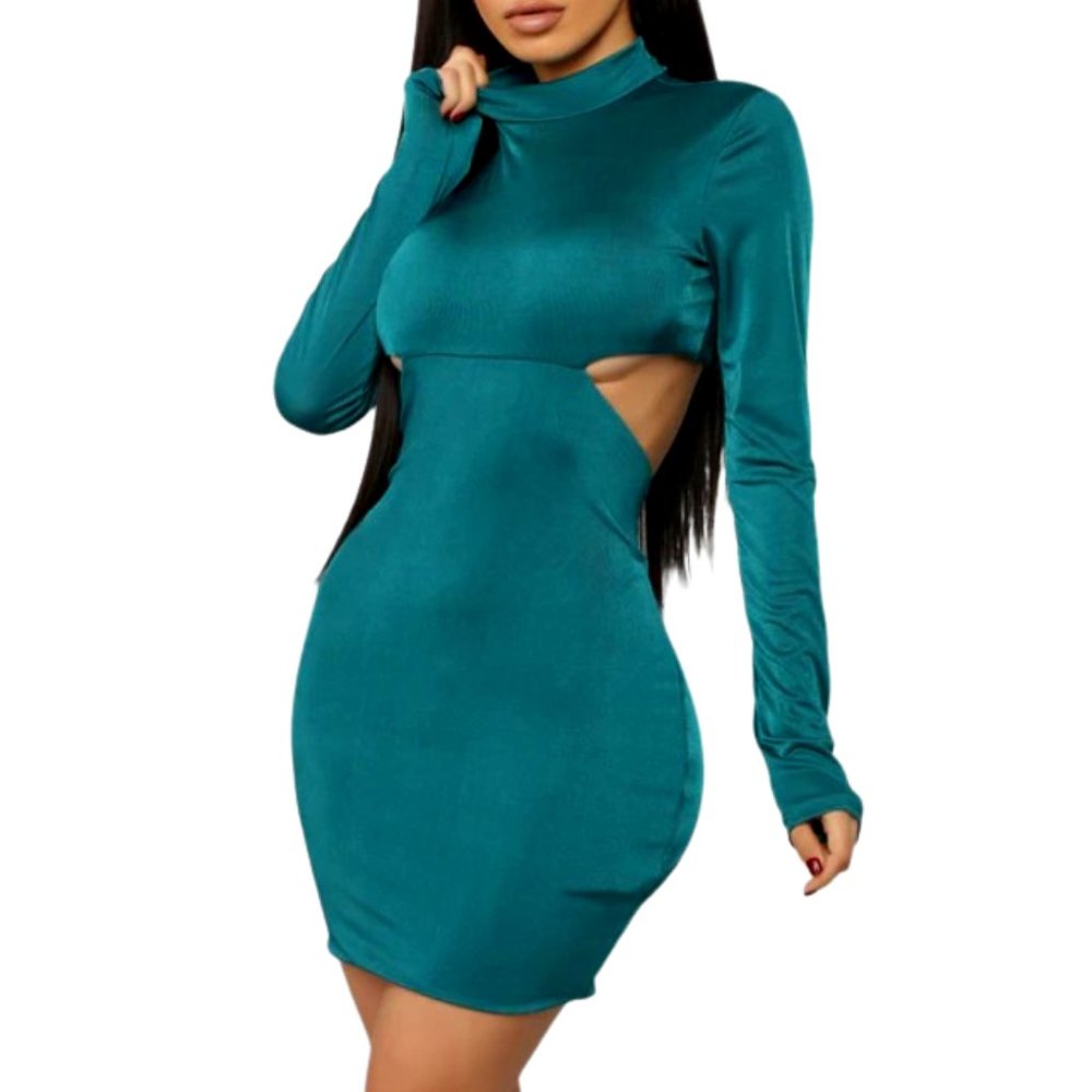 Green Cutout Mini Dress